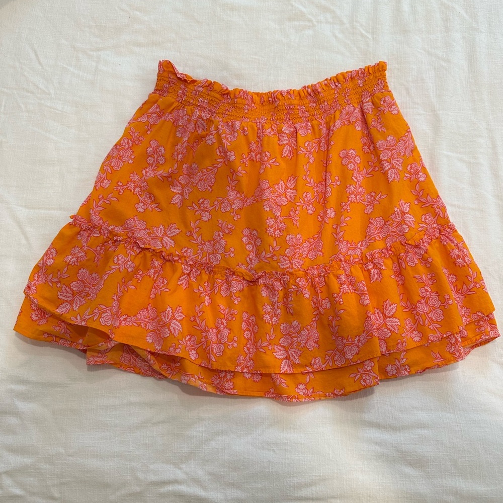 J Crew Ruffled smocked-waist mini skirt